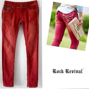 Rock Revival Jeans - ROCK REVIVAL ASHLEY SKINNY RED JEANS SZ 27. Rock Revival Jeans - ROCK REVIVAL ASHLEY SKINNY RED JEANS SZ 27.
